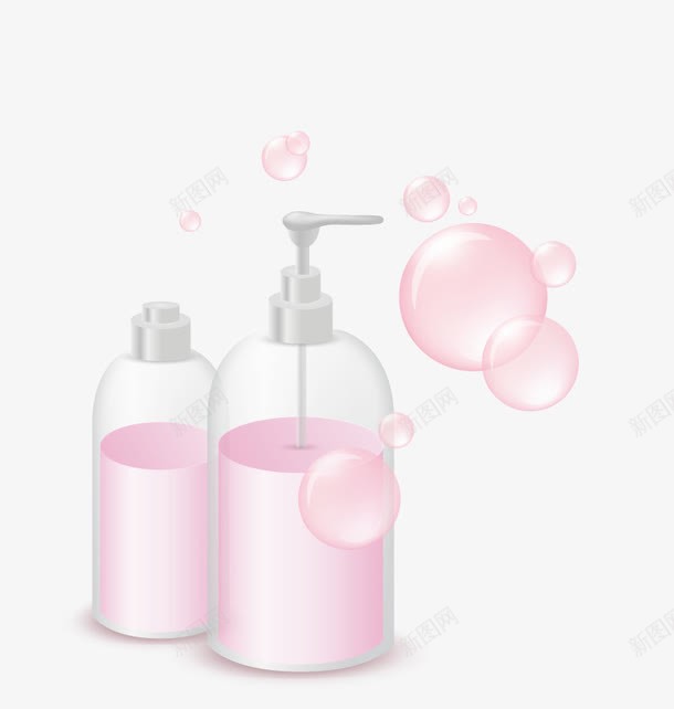 洗手液png免抠素材_88icon https://88icon.com 泡泡 瓶子 粉色 粉色泡泡