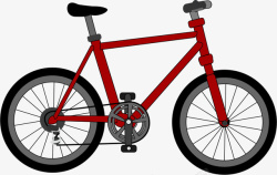 红色的卡通自行车素材