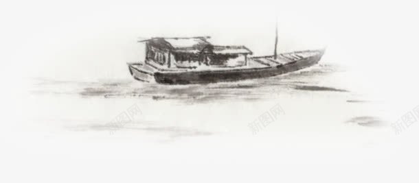中国风木船png免抠素材_88icon https://88icon.com 中国风 小木船 斑驳木船 木船 水墨画