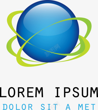 连接互联网蓝色企业logo图标图标