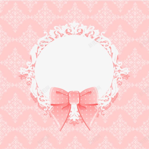 粉色蝴蝶结装饰背景矢量图ai免抠素材_88icon https://88icon.com 文本底图 粉色背景 粉色蝴蝶结 蝴蝶结 矢量图