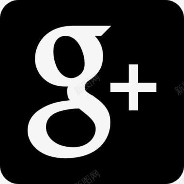 社会网络谷歌加标识在黑色背景上的图标图标