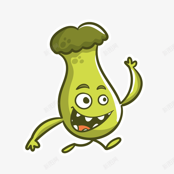 绿色蔬菜外星人矢量图eps免抠素材_88icon https://88icon.com 卡通 可爱外星人 外星人 绿色 绿色蔬菜 蔬菜外星人 矢量图