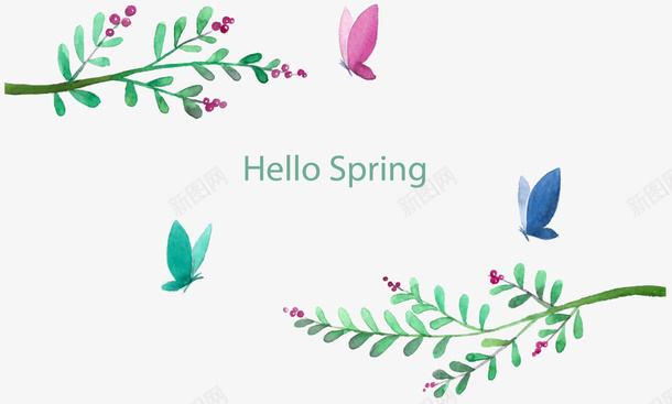 春天你好绿色艺术字png免抠素材_88icon https://88icon.com hello spring 春天你好 春暖花开 绿色艺术字 蝴蝶飞舞