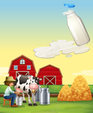 牛奶创意海报矢量图背景