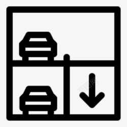 矩形指示牌双层式可降停车场图标高清图片