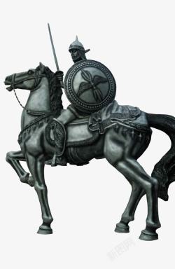 骑马士兵雕塑雕像素材