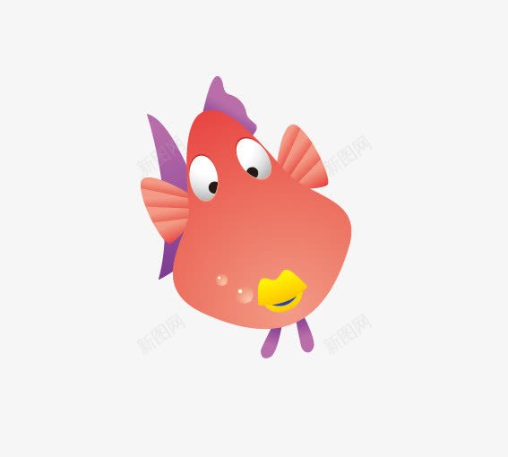 吐泡泡的小鱼png免抠素材_88icon https://88icon.com 动物 卡通动物 卡通吐泡泡的小鱼 卡通小鱼 紫色 红色 黄色