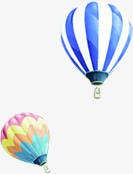 彩色可爱漂浮热气球素材