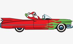 圣诞老人开加长汽车素材