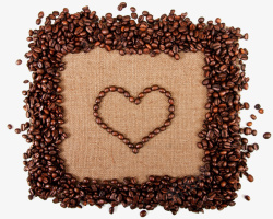 心形咖啡豆素材