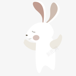 快乐的动物兔子矢量图素材