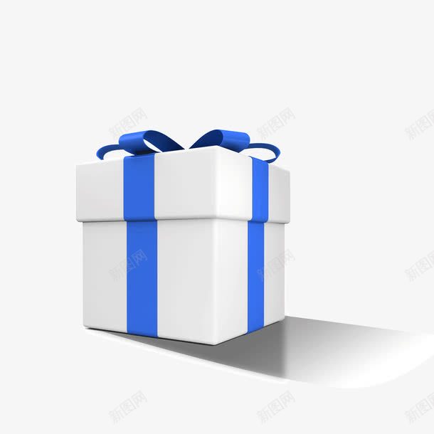 礼物盒装饰图案png免抠素材_88icon https://88icon.com 白色礼盒 礼物盒 蓝色丝带 装饰图案