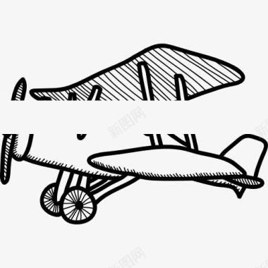 小的老式飞机图标图标
