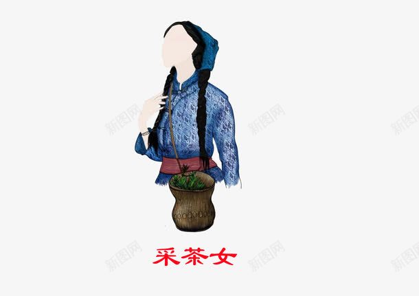 采茶女简笔画png免抠素材_88icon https://88icon.com 少数民族 手绘 简笔画 茶叶制作 采茶女