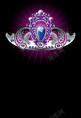 质感珠宝紫色广告海报背景矢量图背景