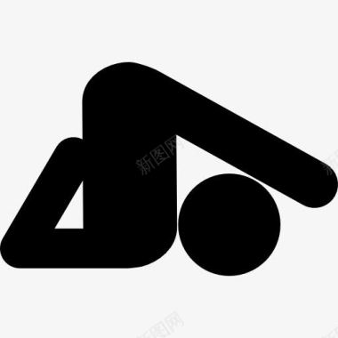 伸展动作男子瑜伽伸展背部图标图标