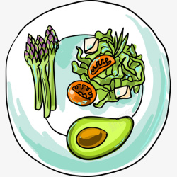 手绘食物铅笔画美食食物烹饪素材