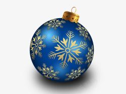 蓝色立体圣诞装饰球素材