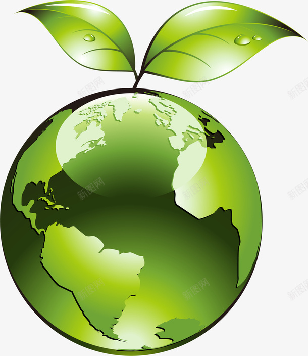 世界环境日美丽地球png免抠素材_88icon https://88icon.com 一个地球 世界环境日 绿化地球 绿叶 绿色吊球 美丽地球