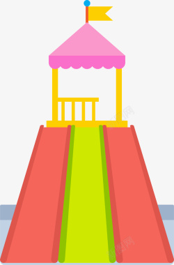 水上游乐场儿童节水上滑滑梯高清图片