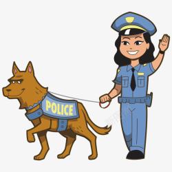 警察与警犬素材