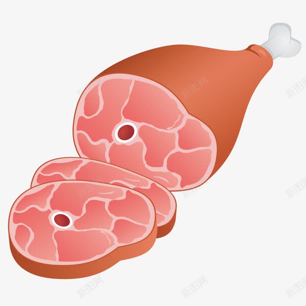 卡通鸡肉矢量图ai免抠素材_88icon https://88icon.com 卡通 鸡肉 鸡腿 矢量图