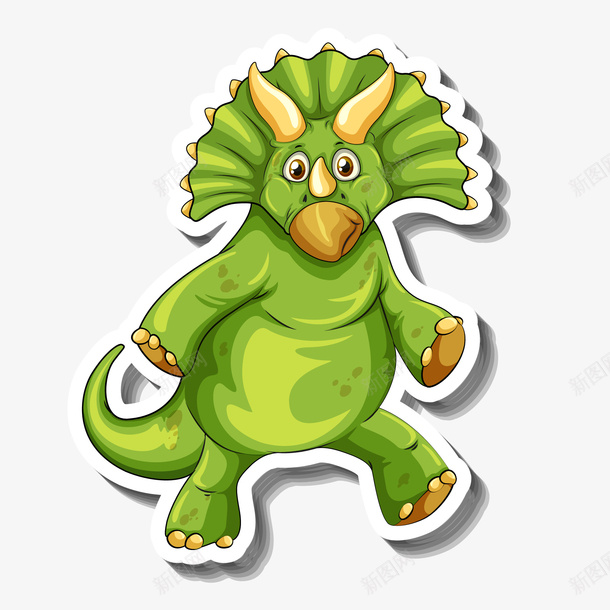 绿色的卡通小恐龙标签矢量图ai免抠素材_88icon https://88icon.com 动物设计 卡通 恐龙 标签设计 绿色 矢量图