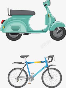 鐢电伅电动车和自行车矢量图高清图片