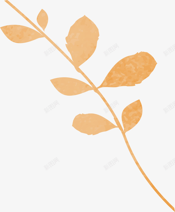 橙色叶子案矢量图eps免抠素材_88icon https://88icon.com 叶子 图形 植物 橙色 水彩 装饰 矢量图