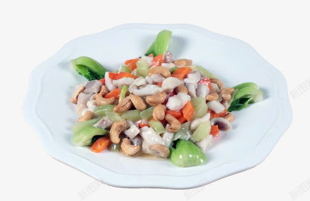鲜奶鱼丁png免抠素材_88icon https://88icon.com 小油菜 快手菜 美食 胡萝卜 腰果 鱼肉 鲜奶汁