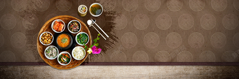 美食中国风花纹纹理背景banner背景