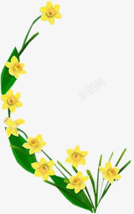 黄色花朵边框透明png免抠素材_88icon https://88icon.com 花朵 边框 透明 黄色