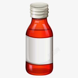 红色药品包装瓶子矢量图海报