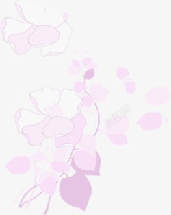 粉色手绘水墨花朵素材