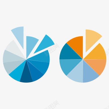 理财饼状图彩色饼状图分析图标图标