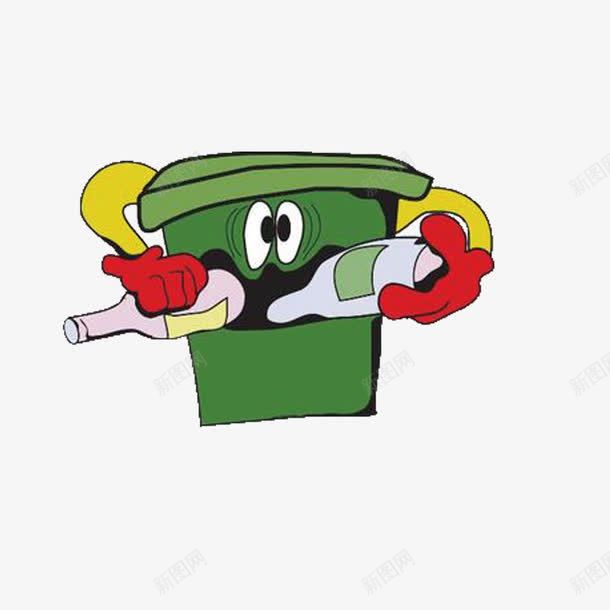 卡通垃圾桶png免抠素材_88icon https://88icon.com 卡通 垃圾桶 环保 瓶子