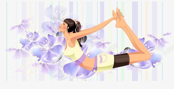 练瑜伽的女人矢量图ai免抠素材_88icon https://88icon.com 健身 女人 瑜伽 紫色 花朵 矢量图
