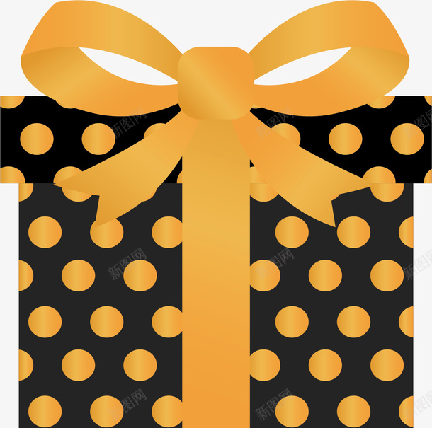 金色波点圣诞节礼盒矢量图ai免抠素材_88icon https://88icon.com 圣诞礼物 圣诞节 圣诞节礼盒 矢量png 礼盒 金色波点 矢量图