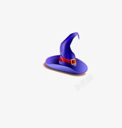 紫色尖梳巫婆的紫色帽子高清图片
