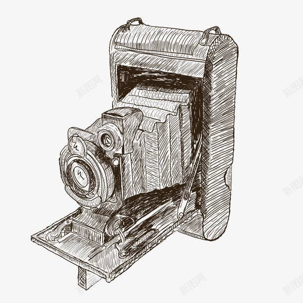 古董相机矢量图ai免抠素材_88icon https://88icon.com 18世纪 手绘 照相机 铅画 矢量图