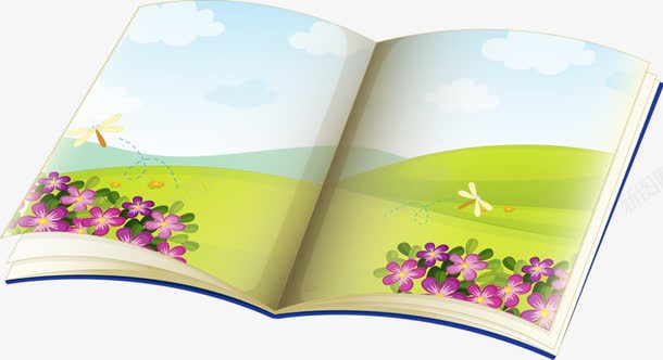 翻开的课本png免抠素材_88icon https://88icon.com 书本 手绘 翻页 课本