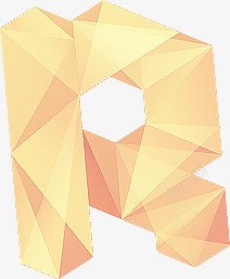 黄粉色三角形装饰素材