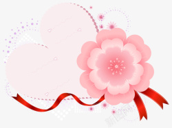 粉红色花瓣心形标签矢量图素材