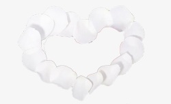 心形白玫瑰花瓣素材