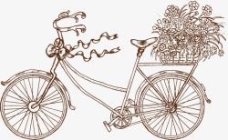 卡通手绘自行车矢量图素材