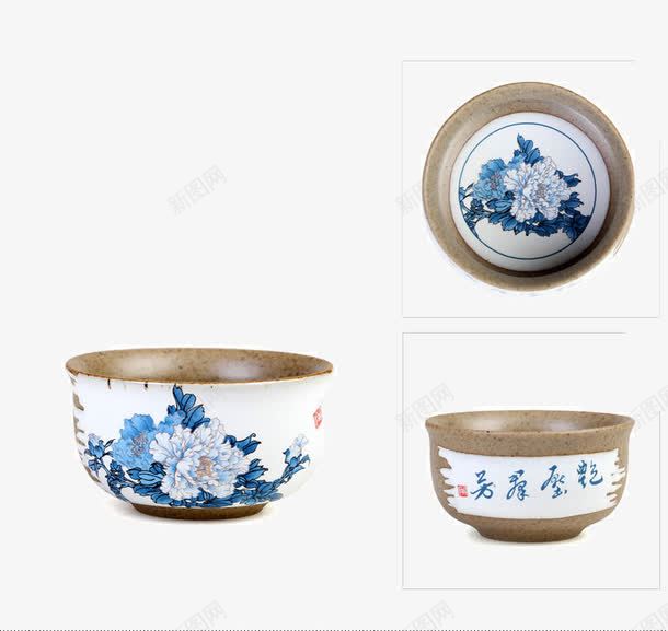 茶碗青花瓷正背面仰视png免抠素材_88icon https://88icon.com 产品实物 正背面 茶具