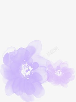 紫色水墨花朵宣传海报素材