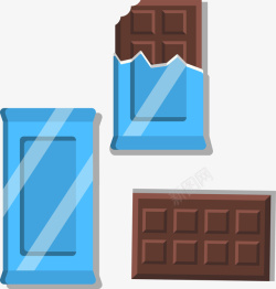 卡通巧克力块零食食品矢量图素材