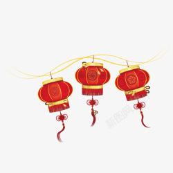 红色的春节节日装饰灯笼素材